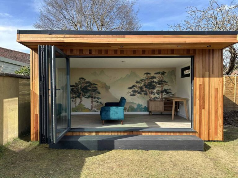 A fully insulated bespoke garden room in Buckinghamshire, for office use. Size is 5m x 3m.